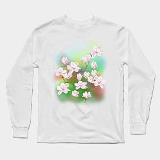 Magnolia with background Long Sleeve T-Shirt